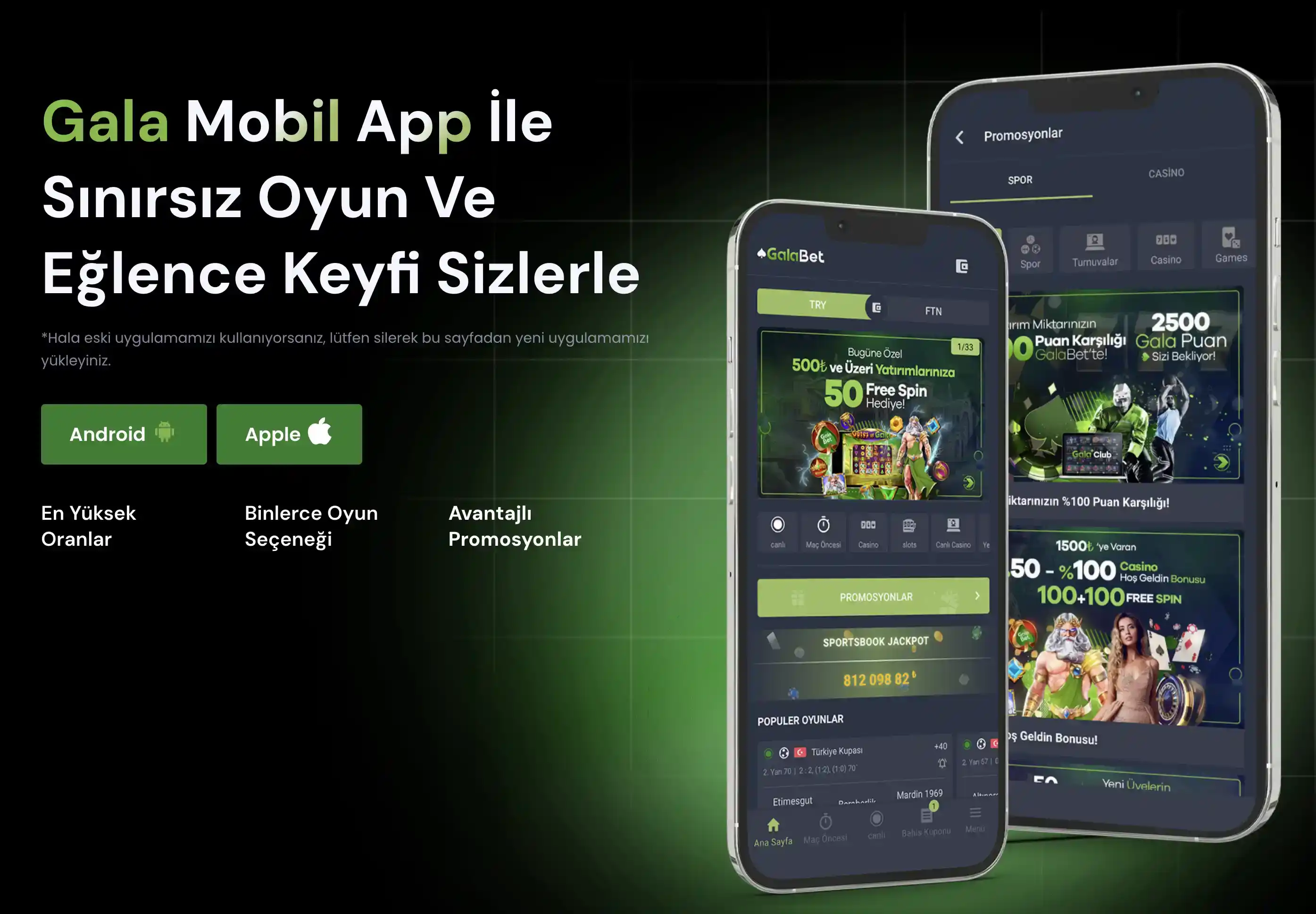 GalaBet web sitesi arayüzünü gösteren ekran görüntüsü