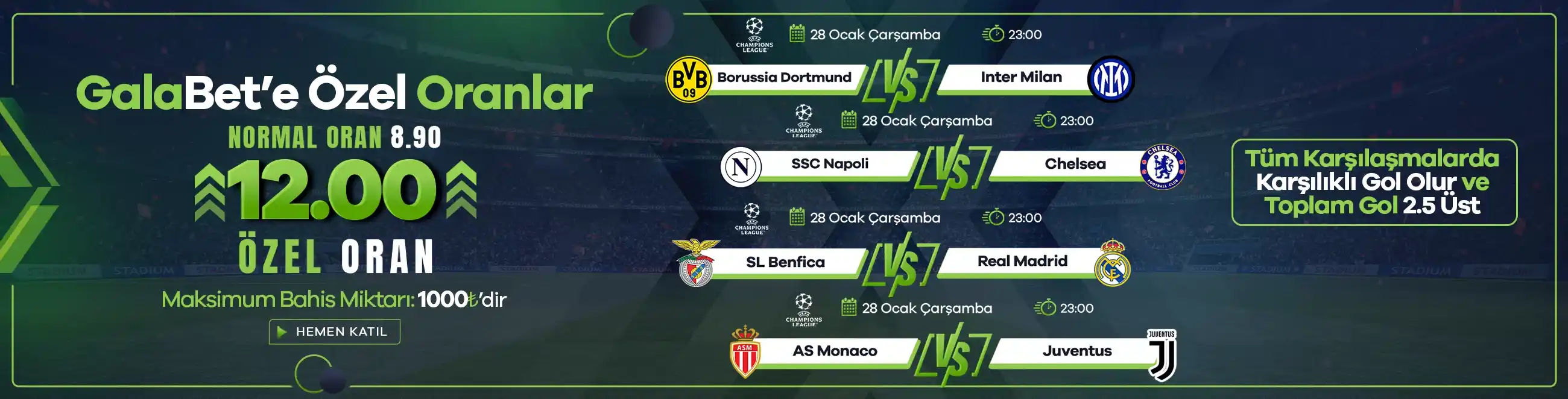 GalaBet  özel oranlar promosyon görseli
